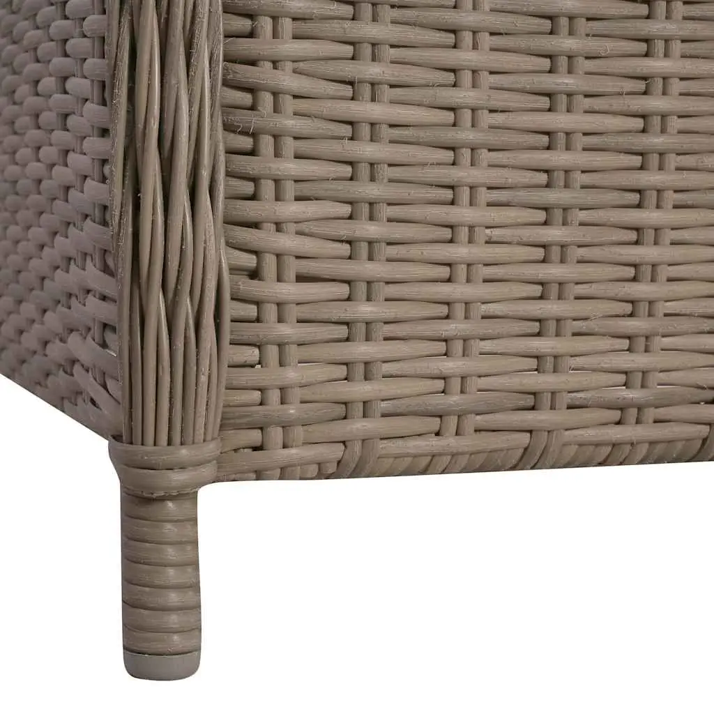 Outdoor Bistro Furniture Set Brown PE Rattan Dining Chairs and Table 3 Piece