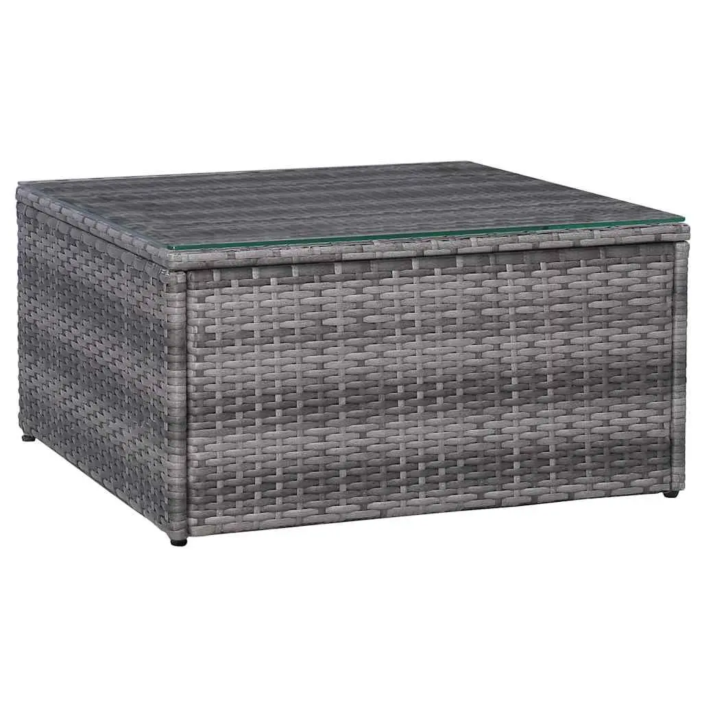 Outdoor Garden Sofa Set 7 Piece Poly Rattan Grey Patio Furniture with Cushions
