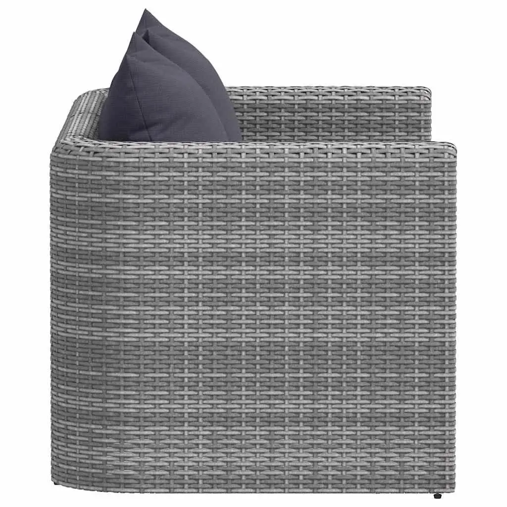 Garden Corner Sofas Set 2 pcs Grey Outdoor Seating with Cushions Pillows