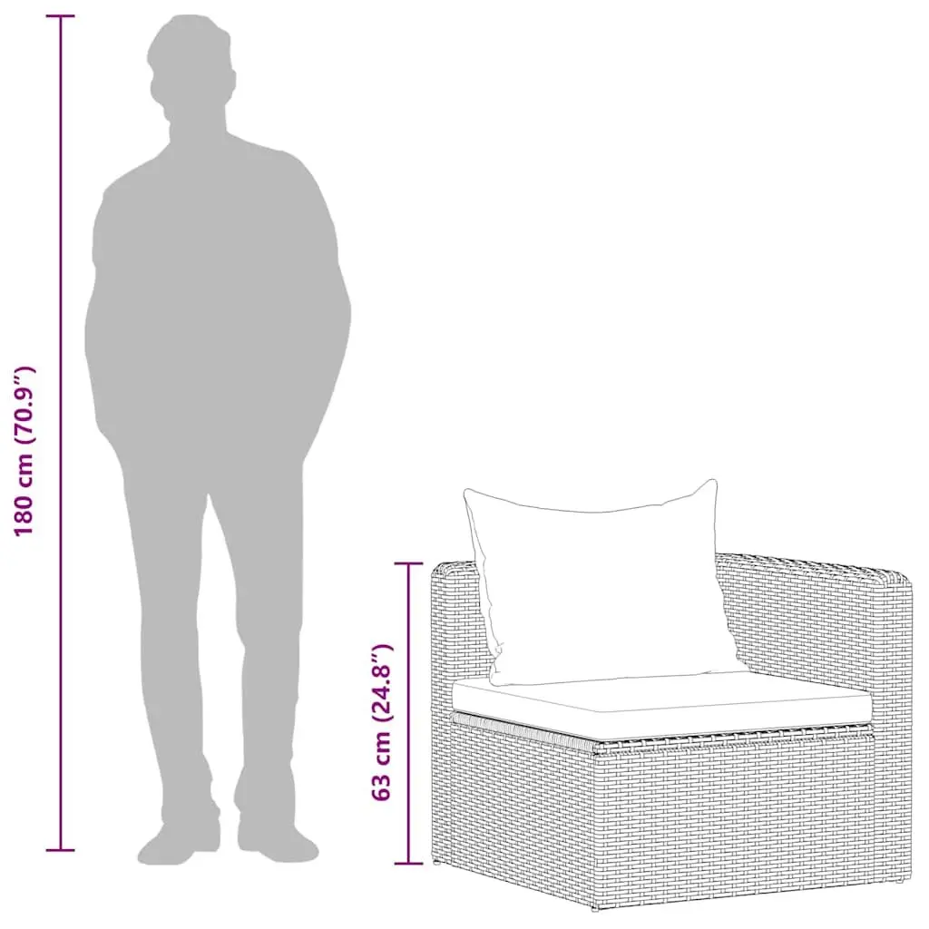 Garden Corner Sofas Set 2 pcs Grey Outdoor Seating with Cushions Pillows