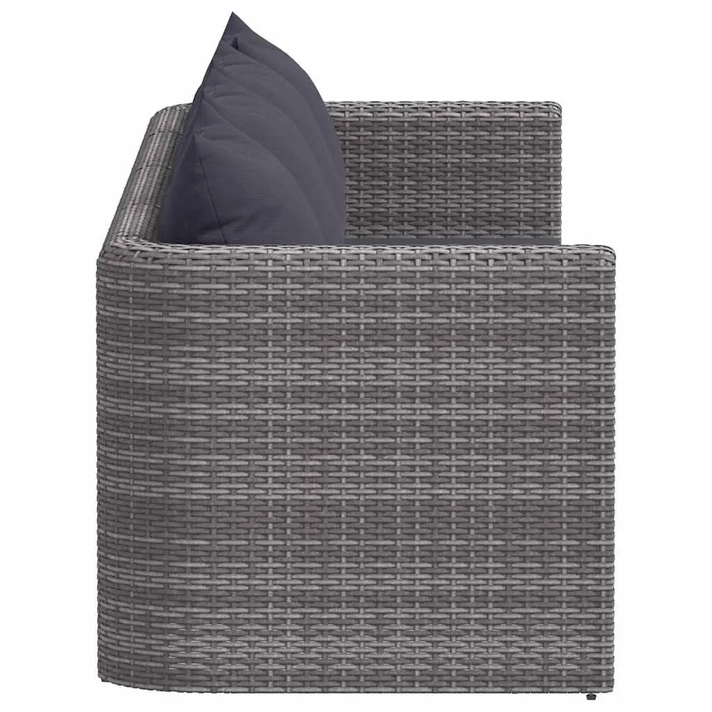 4 Piece Outdoor Garden Sofa Set Grey Rattan Patio Furniture