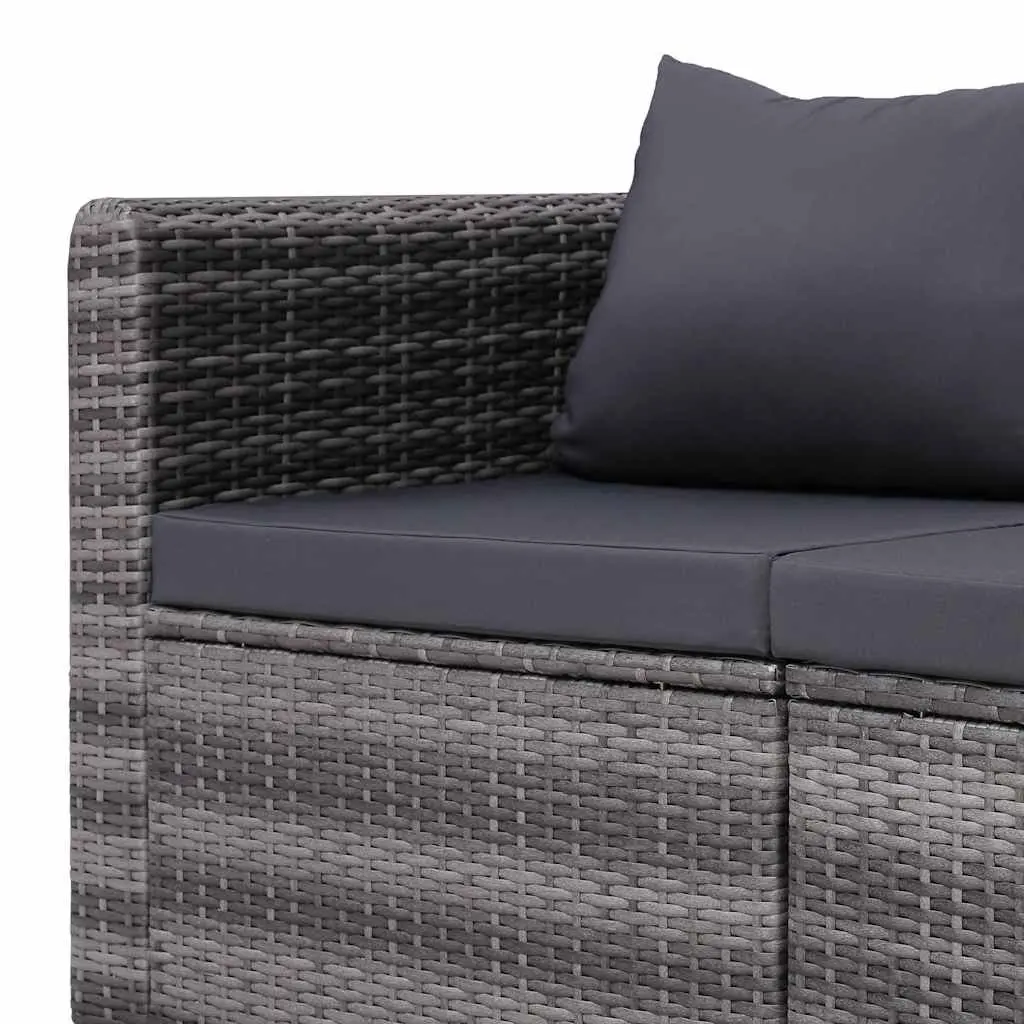 4 Piece Outdoor Garden Sofa Set Grey Rattan Patio Furniture