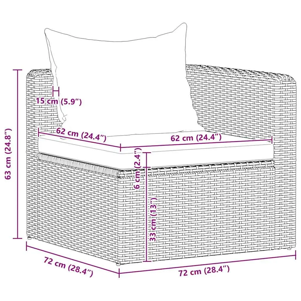 4 Piece Outdoor Garden Sofa Set Grey Rattan Patio Furniture