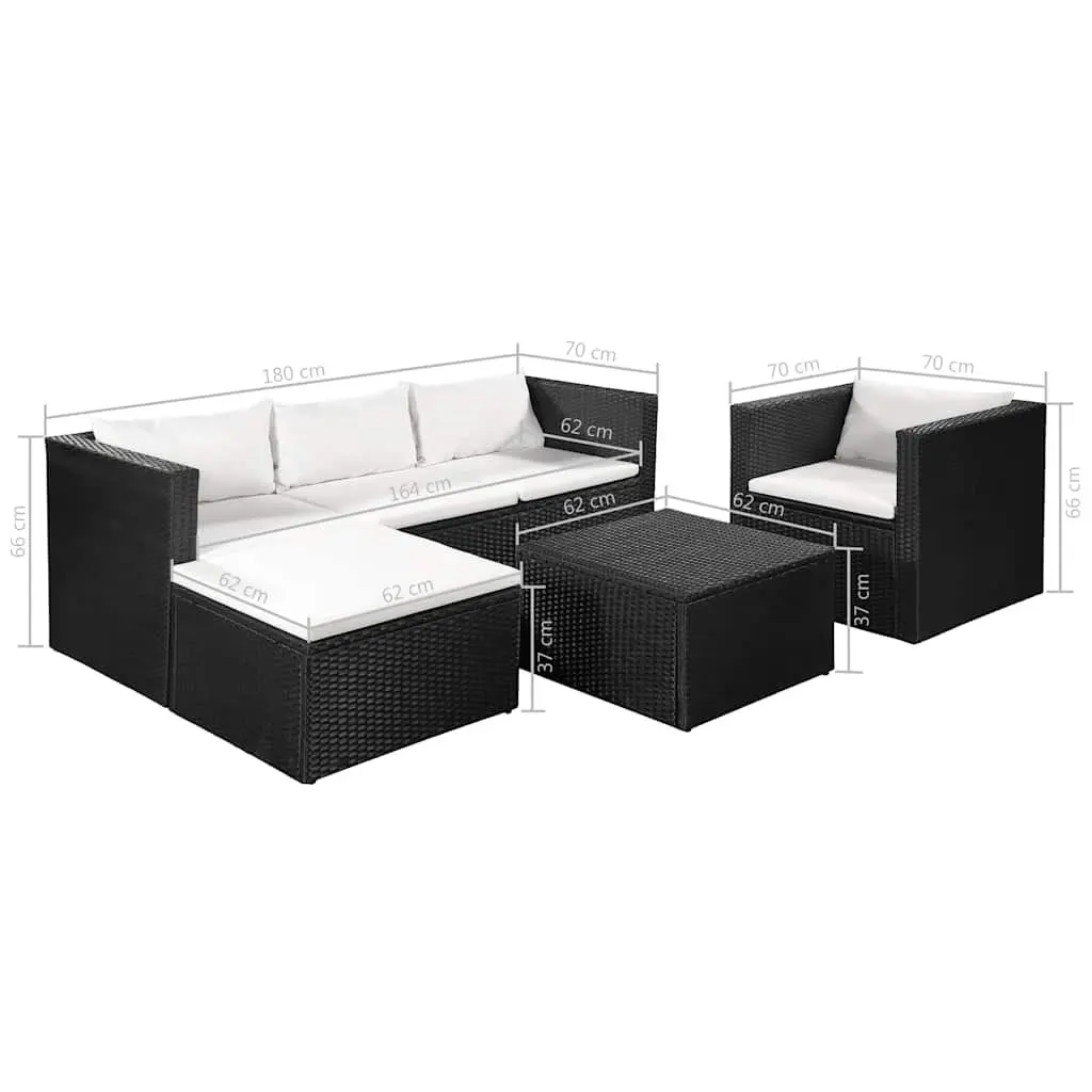 Outdoor Garden Lounge Set Water-Resistant PE Rattan 4 Piece