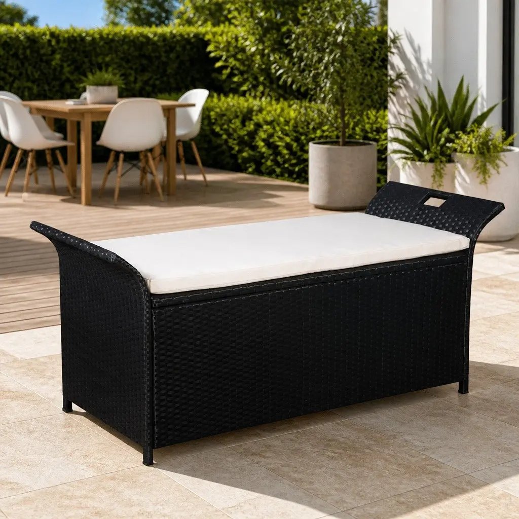 138cm Outdoor Storage Bench with Cushion