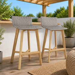 Cozy Up Your Patio with This Set of 2 Bar Chairs