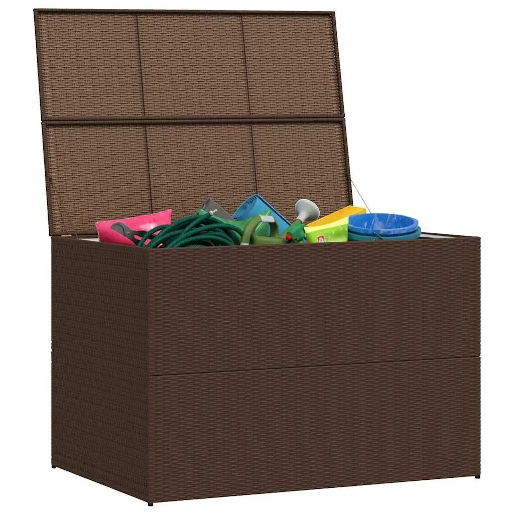 Outdoor Storage Box Weather-Resistant Brown Poly Rattan 150x100x100cm