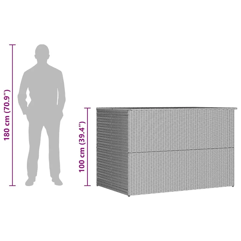 Outdoor Storage Box Weather-Resistant Brown Poly Rattan 150x100x100cm