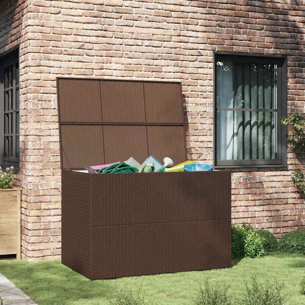Outdoor Storage Box Weather-Resistant Brown Poly Rattan 150x100x100cm