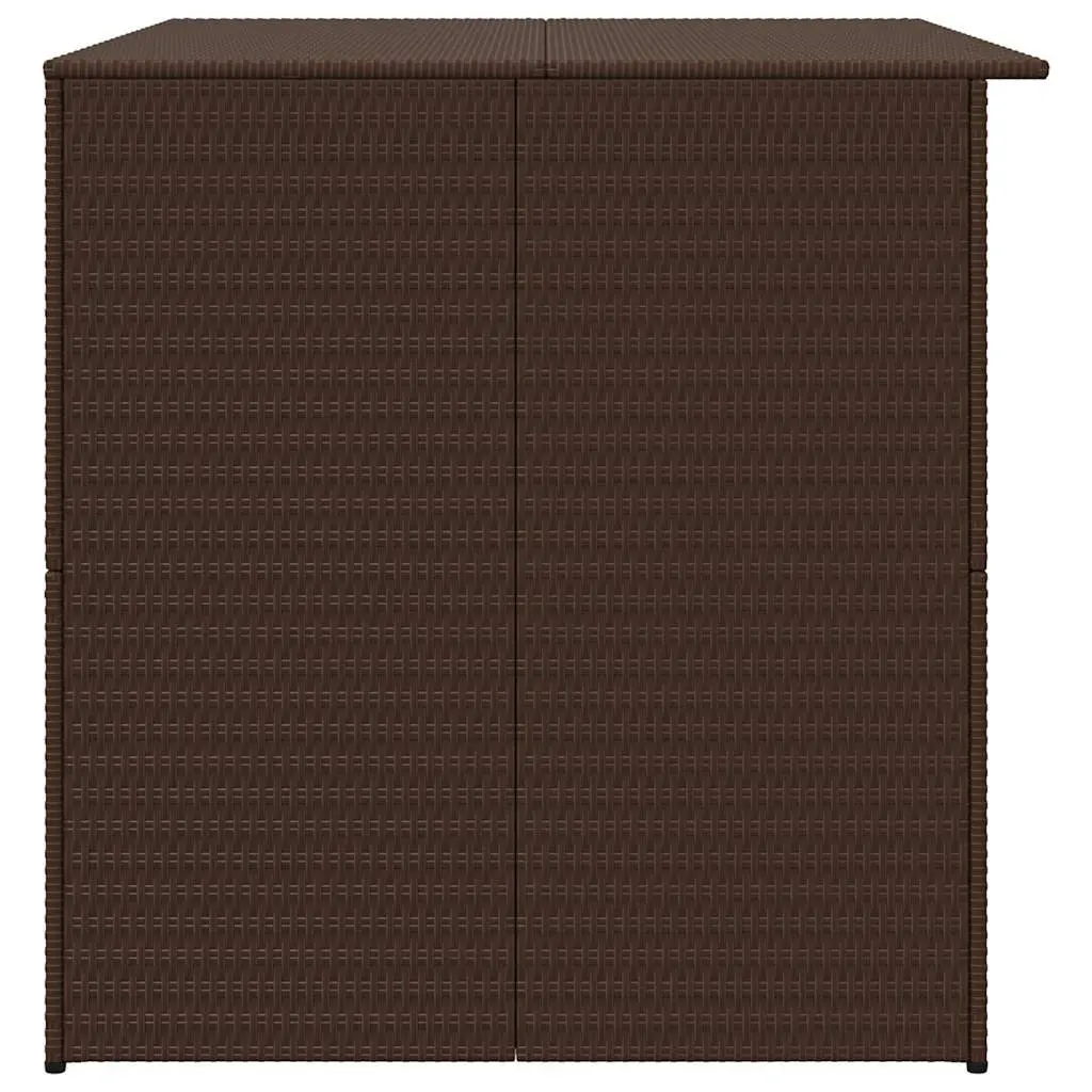 Outdoor Storage Box Weather-Resistant Brown Poly Rattan 150x100x100cm