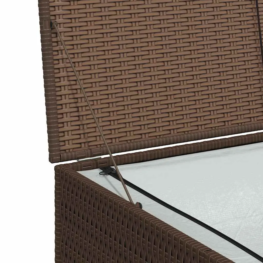 Outdoor Storage Box Weather-Resistant Brown Poly Rattan 150x100x100cm