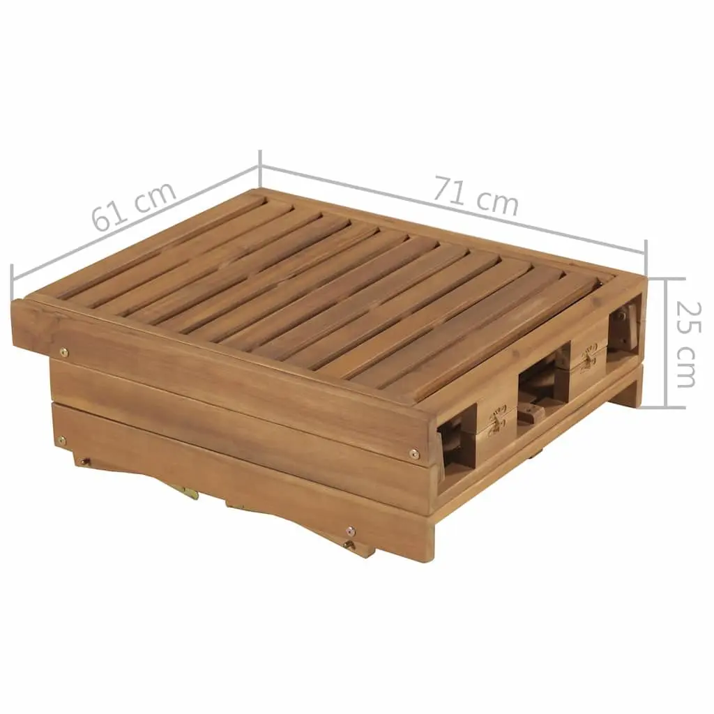 Folding Wooden Sun Lounger Adjustable Backrest Outdoor Garden Patio Deck Chair