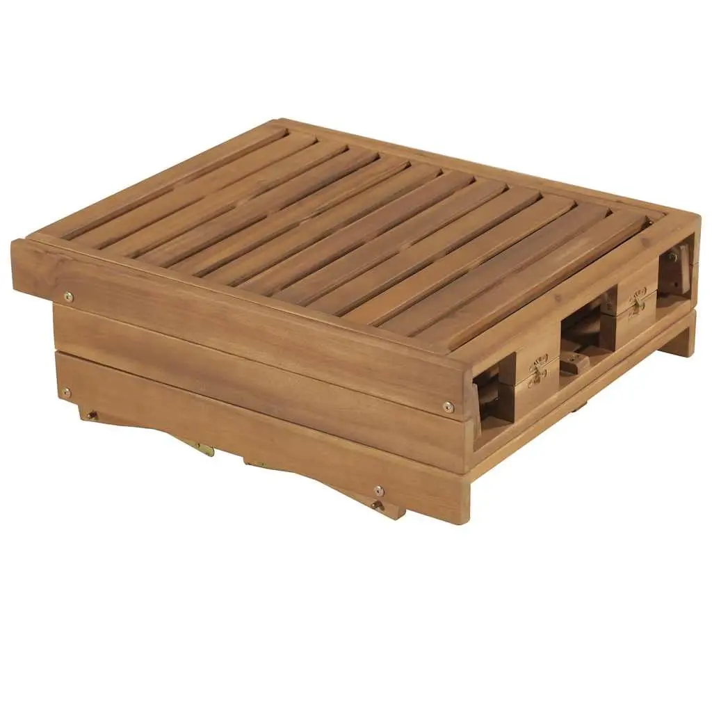 Folding Wooden Sun Lounger Adjustable Backrest Outdoor Garden Patio Deck Chair