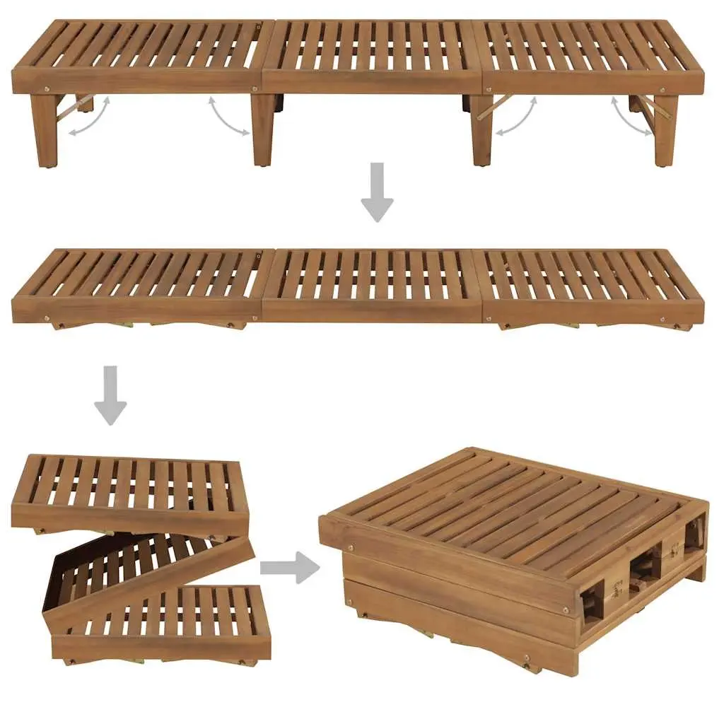 Folding Wooden Sun Lounger Adjustable Backrest Outdoor Garden Patio Deck Chair
