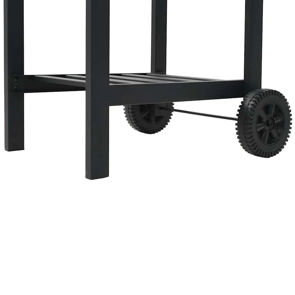 Charcoal BBQ Grill Heavy-duty with Integrated Thermometer Black Outdoor Cooking