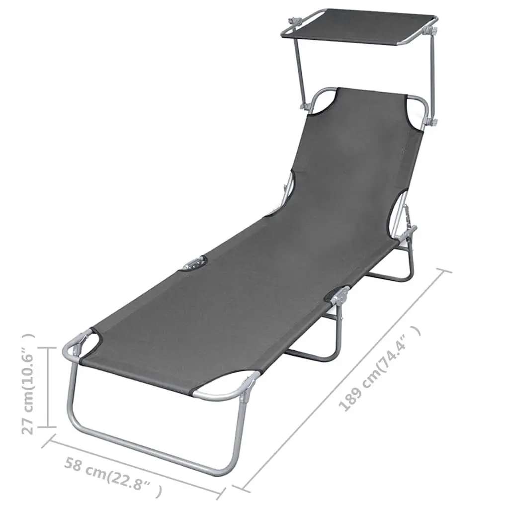 Adjustable Grey Sun Lounger