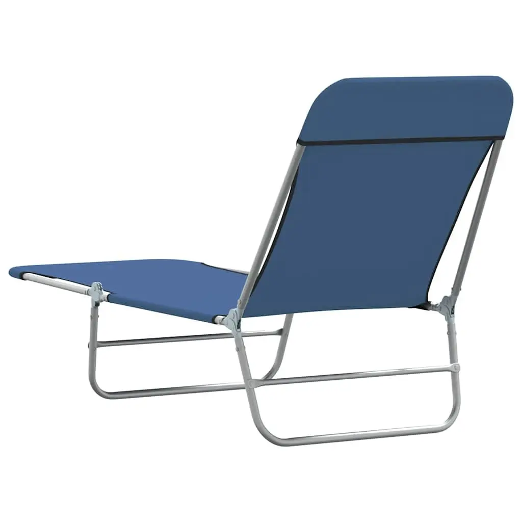 Foldable Sun Loungers Adjustable Backrest 2 pcs Garden Beach Outdoor Seating