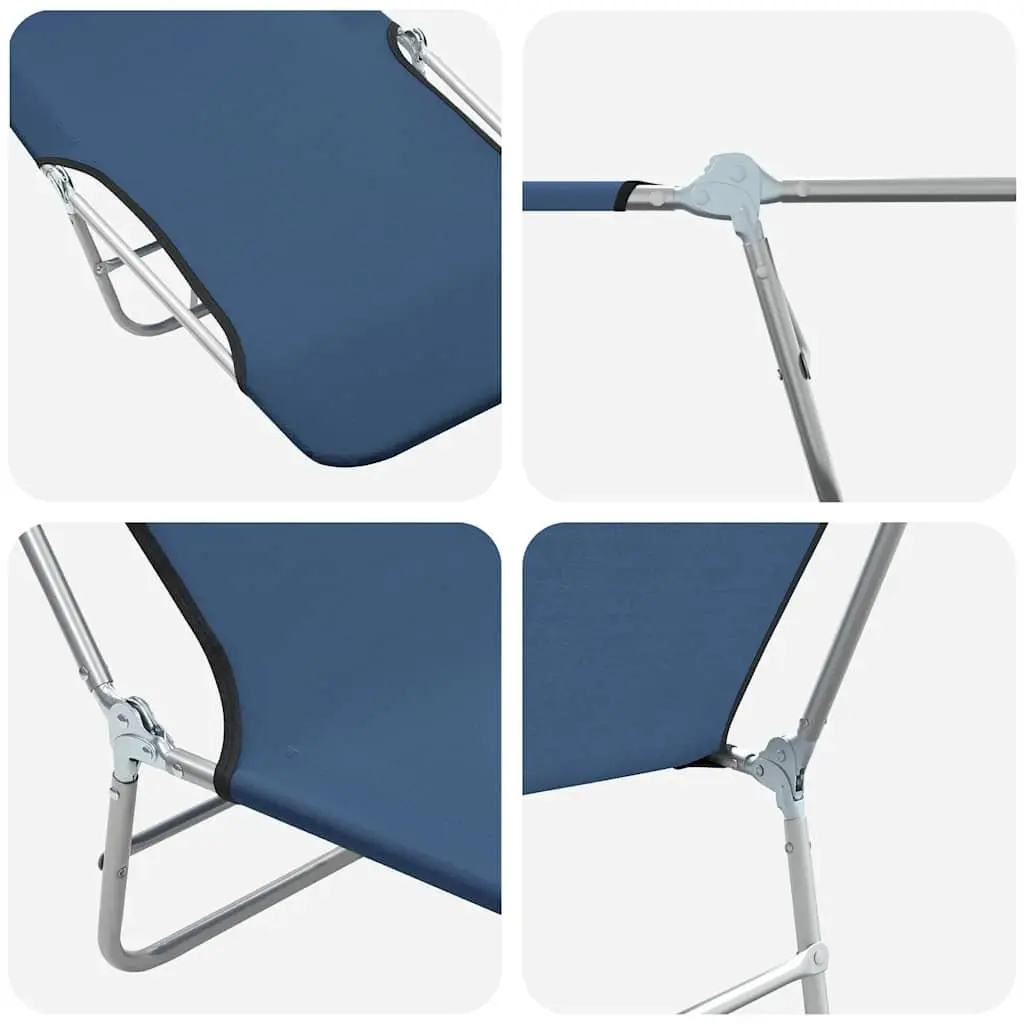 Foldable Sun Loungers Adjustable Backrest 2 pcs Garden Beach Outdoor Seating