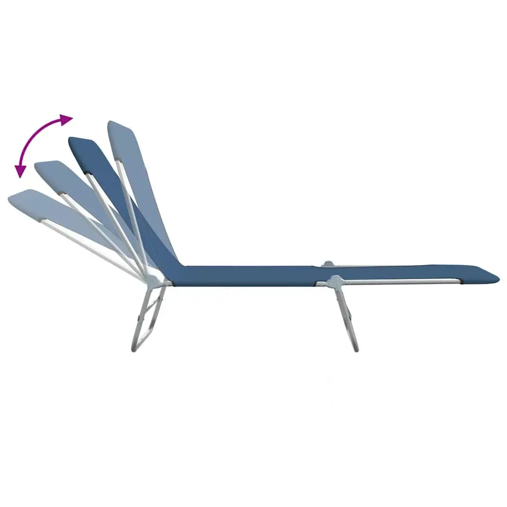 Foldable Sun Loungers Adjustable Backrest 2 pcs Garden Beach Outdoor Seating