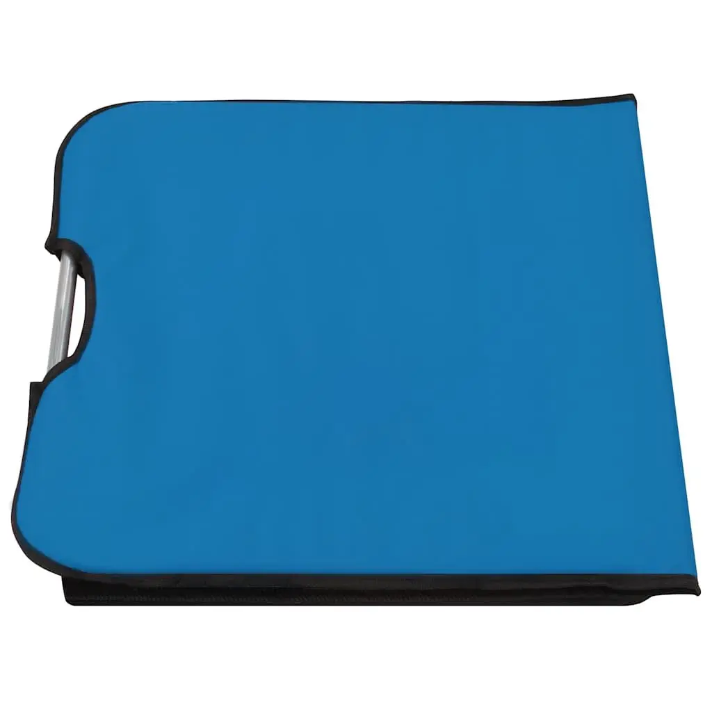 Folding Beach Lounger Set 2 pcs Steel Frame Fabric Backrest Sun Chair Blue
