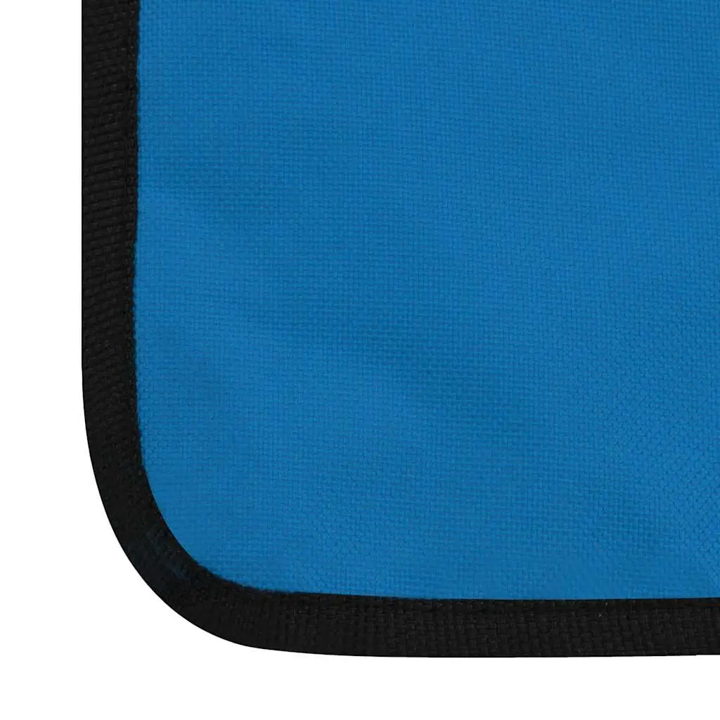 Folding Beach Lounger Set 2 pcs Steel Frame Fabric Backrest Sun Chair Blue
