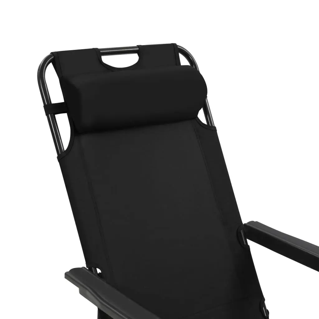 Folding Sun Loungers Adjustable Recliner Chairs 2 Pack Steel Frame Outdoor Garden