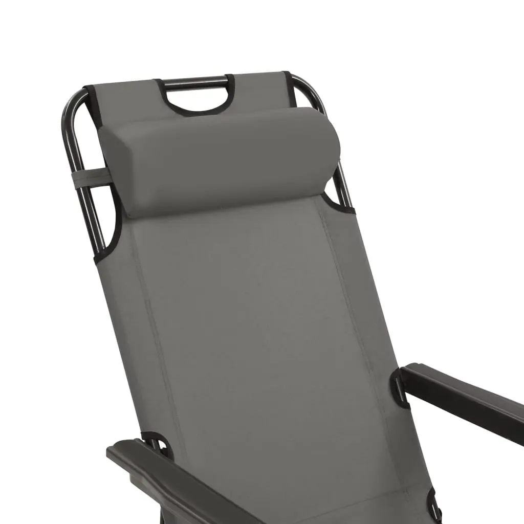 Folding Sun Loungers Adjustable Reclining Grey 2 pcs