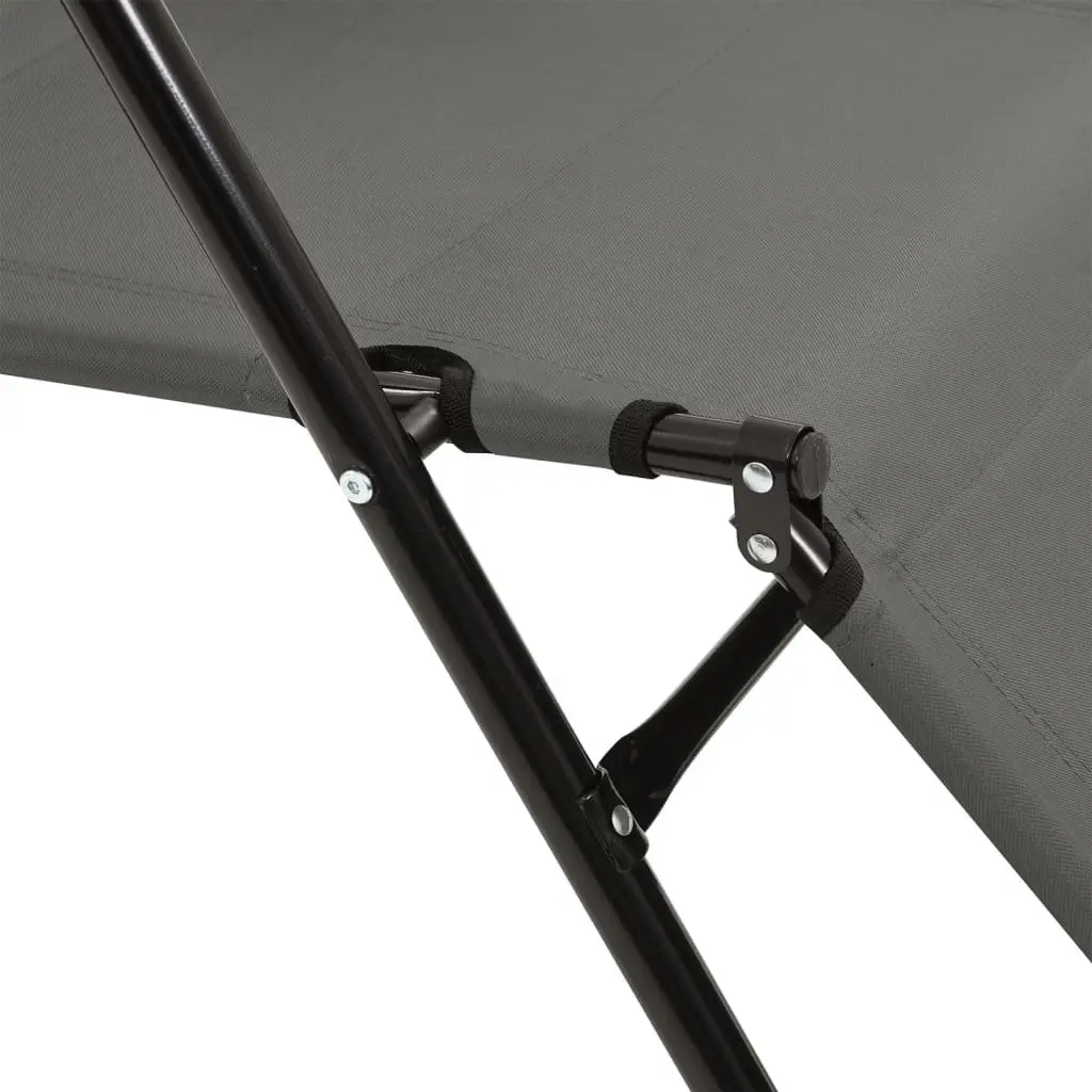 Folding Sun Loungers Adjustable Reclining Grey 2 pcs