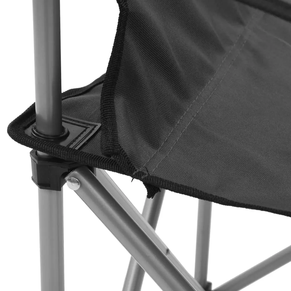 Camping Table and Chair Set Foldable Outdoor Furniture Grey 3 Pieces