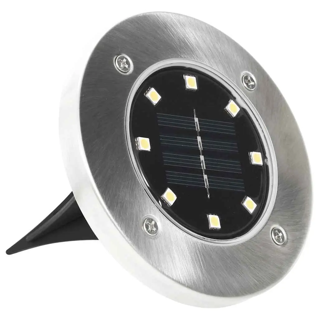 Solar Ground Lights 8 Pack LED Outdoor Garden Patio Pathway Warm White Lighting