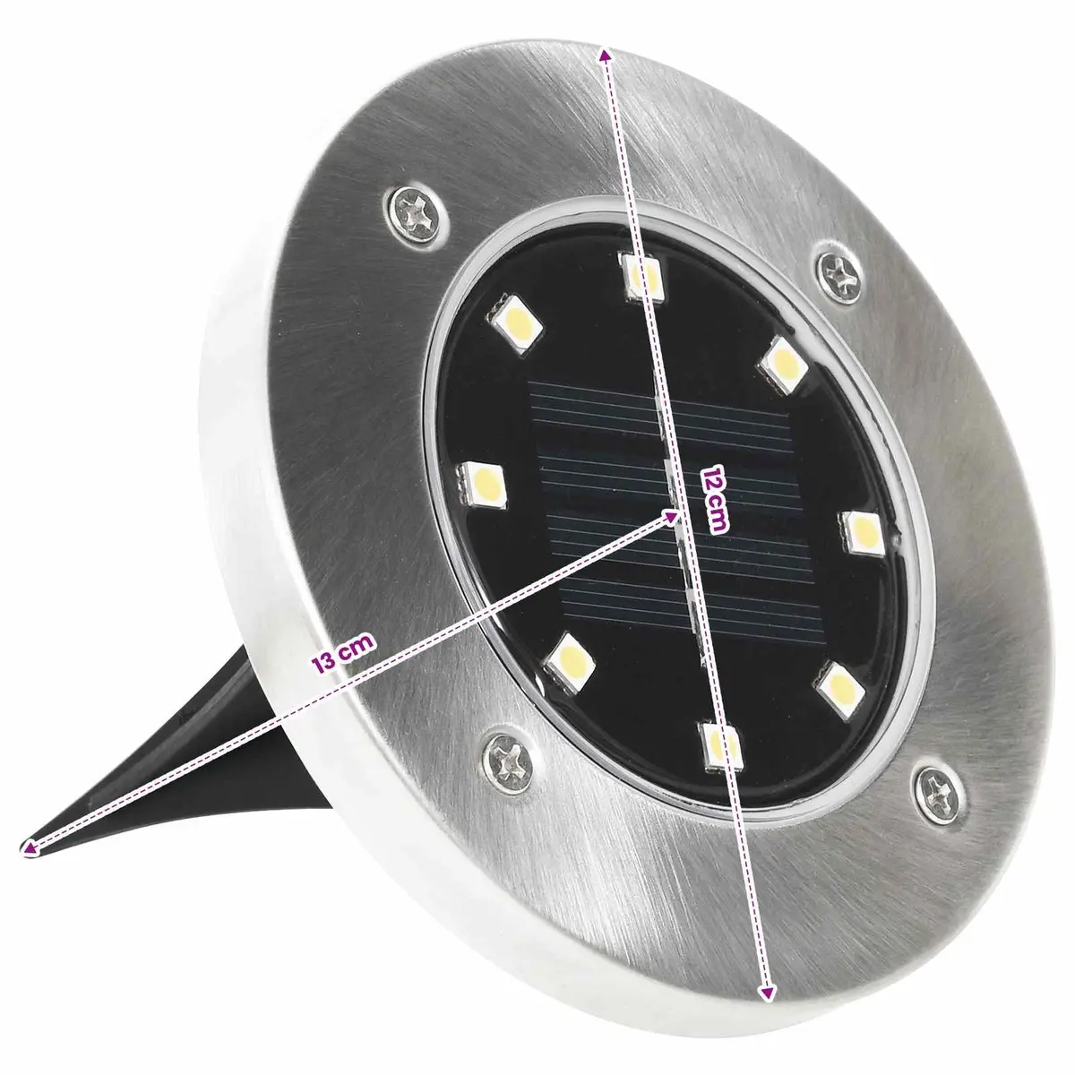 Solar Ground Lights 8 Pack LED Outdoor Garden Patio Pathway Warm White Lighting