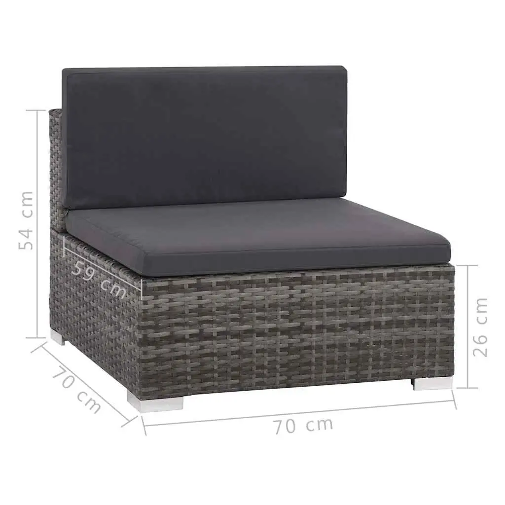 8 Piece Grey Rattan Sofa Set