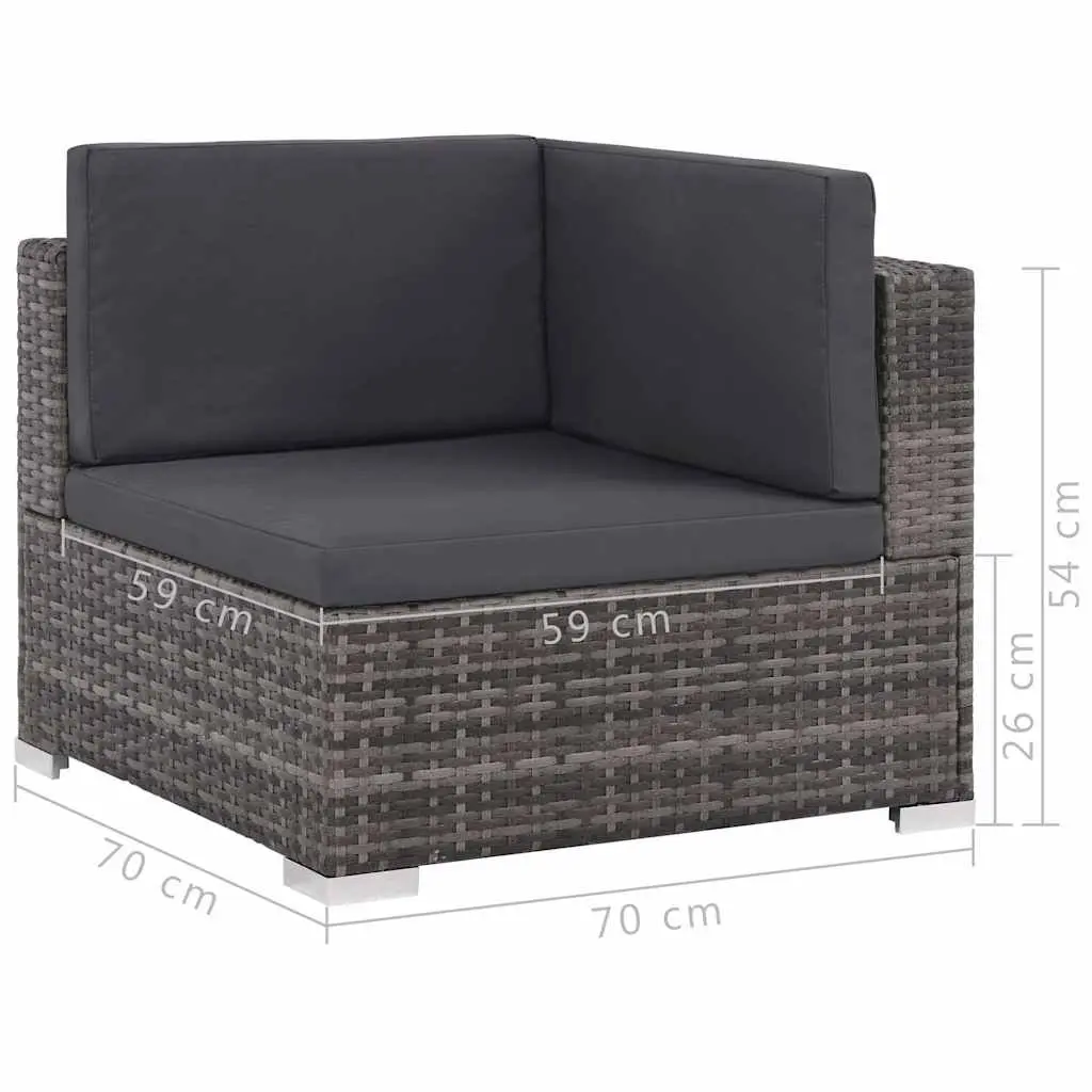 8 Piece Grey Rattan Sofa Set