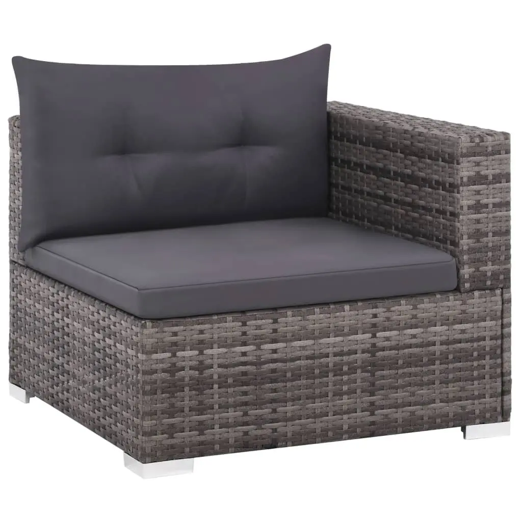 Garden Lounge Set Outdoor Sofa Rattan Patio Furniture 3 Piece Grey