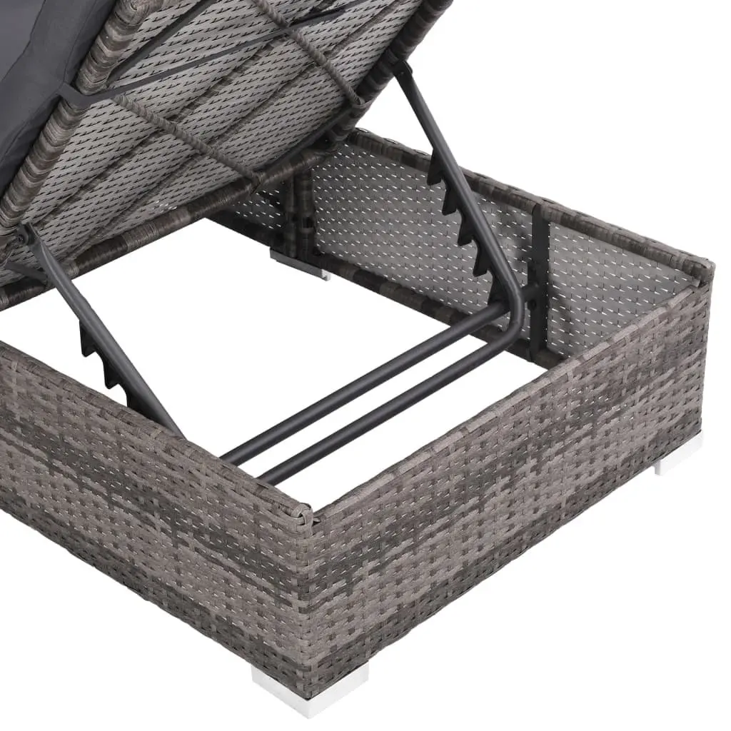 Garden Lounge Set Outdoor Sofa Rattan Patio Furniture 3 Piece Grey
