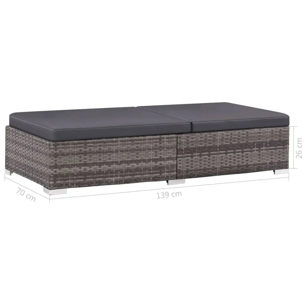 Garden Lounge Set Outdoor Sofa Rattan Patio Furniture 3 Piece Grey