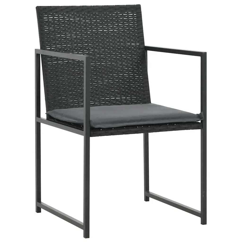 7 Piece Outdoor Dining Set with Water-Resistant PE Rattan Chairs and Table for Garden and Patio Black
