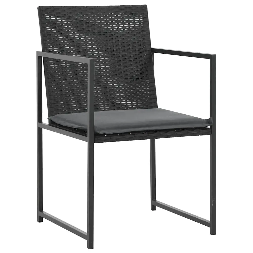 Outdoor Dining Set 9 Piece Black Poly Rattan Table Chairs