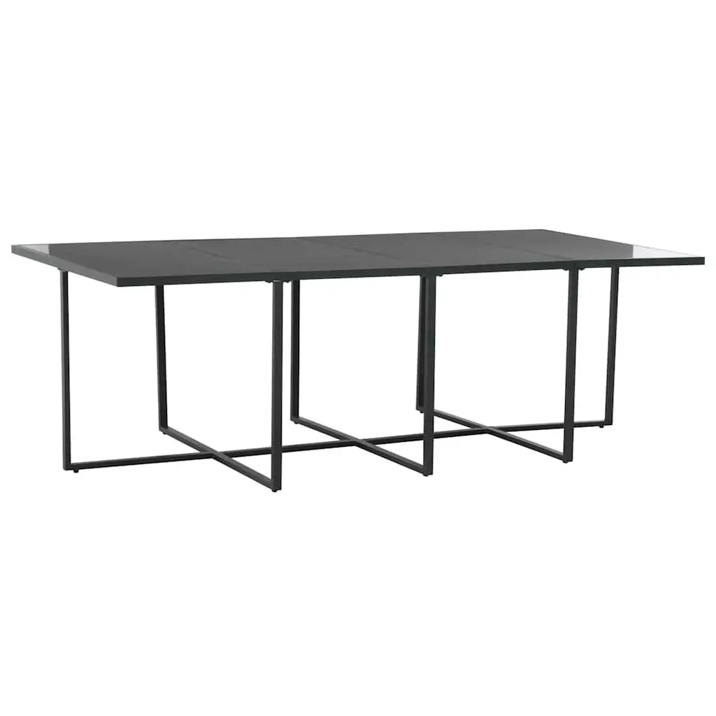 Outdoor Dining Set 9 Piece Black Poly Rattan Table Chairs