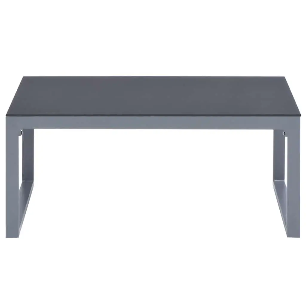 Outdoor Lounge Set Lightweight Aluminium Frame 3 Piece with Cushions Black
