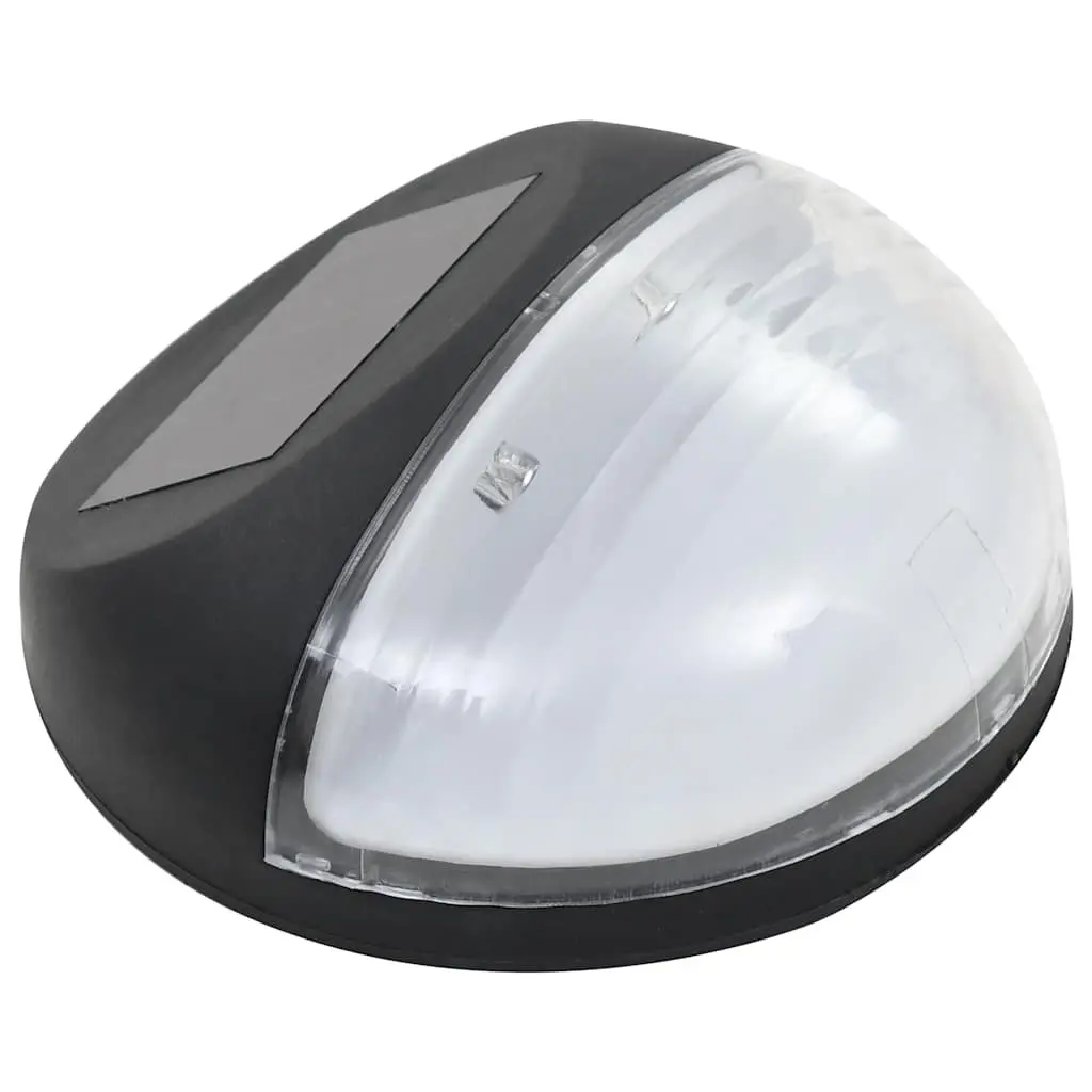 Outdoor Garden Lighting Solar LED Wall Lamps Black Round 12 Pieces Fence Mount