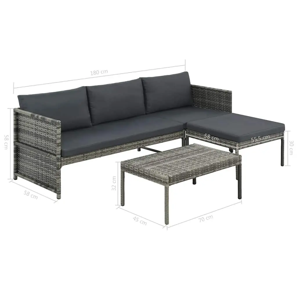 3 Piece Outdoor Sofa Set