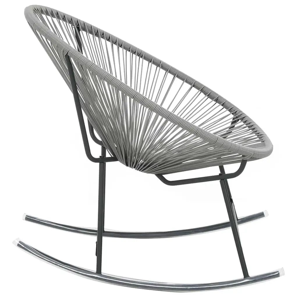 Outdoor Rocking Moon Chair Grey Poly Rattan Seating