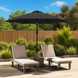 Garden Parasol 300cm Outdoor Umbrella UV Protective Tilt Crank Anthracite Shade