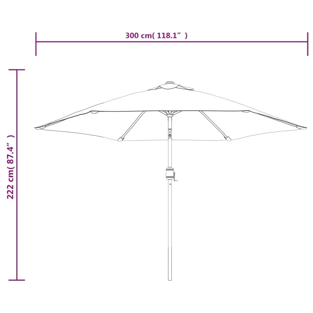 Garden Umbrella Tilt Crank 300cm UV Protective Anthracite Shade