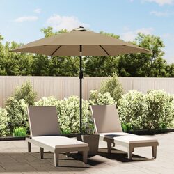 Versatile 300cm Outdoor Parasol - Taupe and Durable