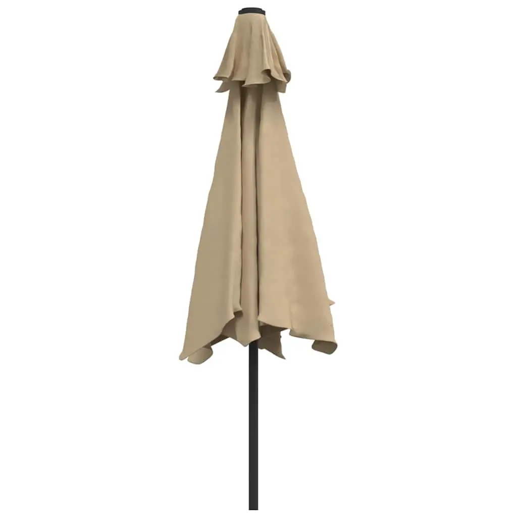 Outdoor Umbrella 300cm Taupe UV Resistant with Tilt Function and Crank Mechanism