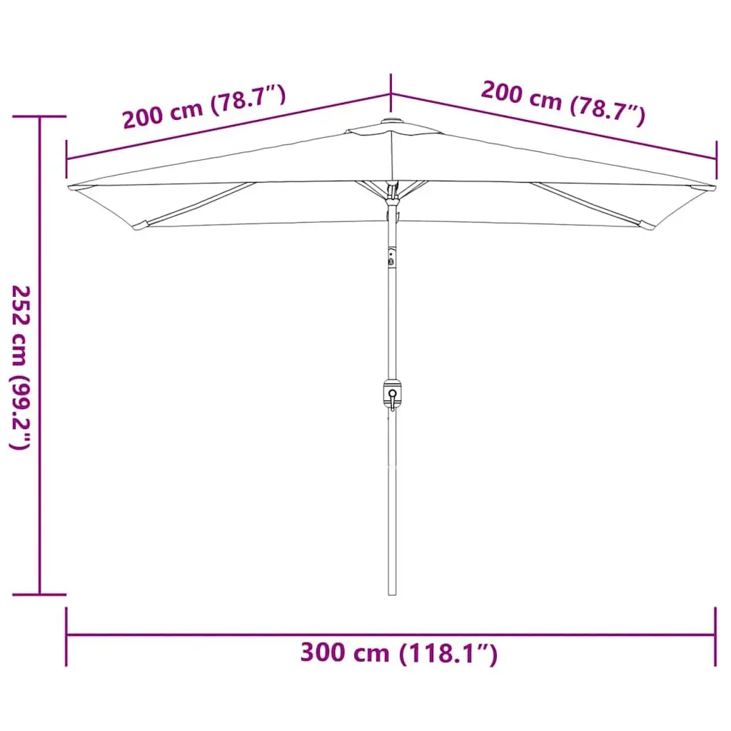 Garden Parasol UV Protective Tilt 300 x 200 cm Anthracite