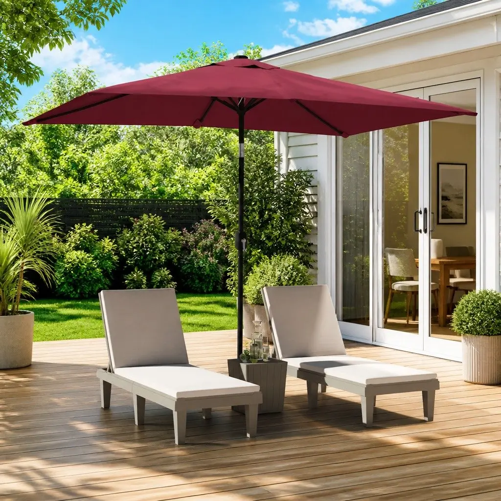 Garden Parasol UV Protection Red 300x200cm Shade Canopy