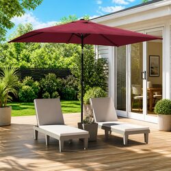 Friendly Red Outdoor Umbrella - Enjoy Shade Effortlessly